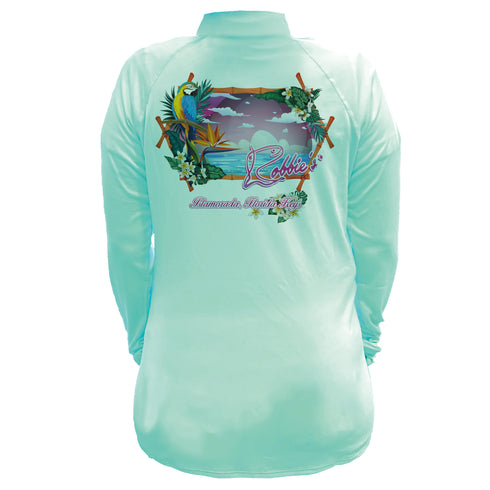 Plumeria Ladies 1/4 Zip Performance Long Sleeve Tee