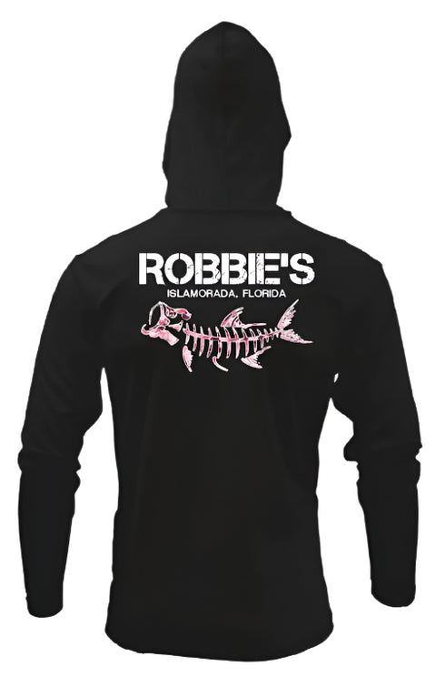 Pink Camo Youth Hooded Performance Long Sleeve Tee