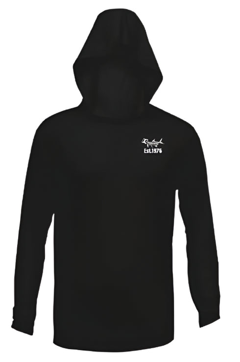 Pink Camo Youth Hooded Performance Long Sleeve Tee