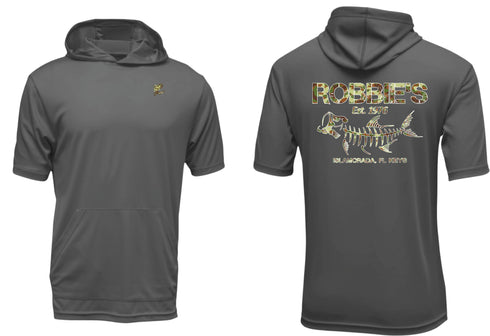 Green Camo Short Sleeve Hooded Performance