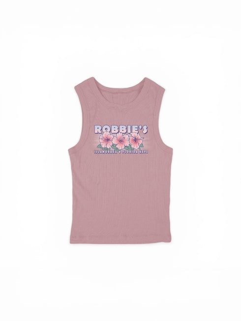 Ladies Hibiscus Baby Ribbed Tank - Robbie's of Islamorada