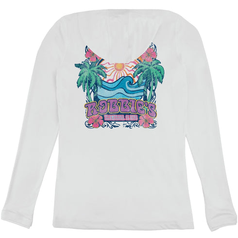 Ladies Wavy Palms Hooded Perfomance - Robbie's of Islamorada