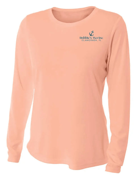 Marlin Design Ladies Performance Long Sleeve Tee - Robbie's of Islamorada