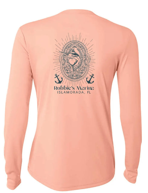 Marlin Design Ladies Performance Long Sleeve Tee - Robbie's of Islamorada