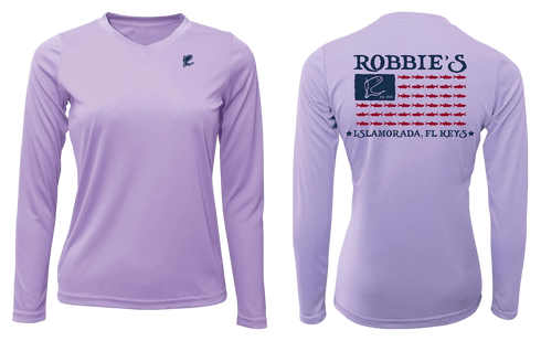 Tarpon Flag Ladies V - Neck Long Sleeve Performance - Robbie's of Islamorada