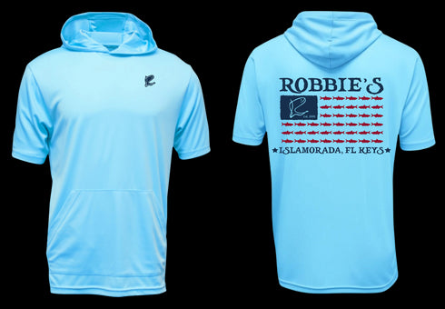 Robbie’s Tarpon Flag Youth Short Sleeve Hooded Performance