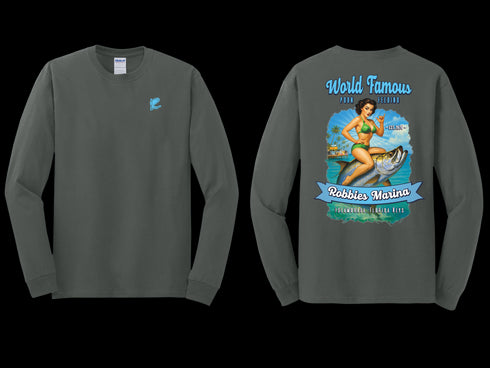 Tarpon Pin Up Long Sleeve Cotton Tee